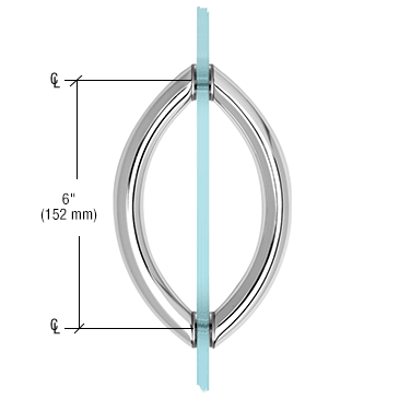 shower glass edmonton - frameless glass handle - Crescent - Chrome - CRL