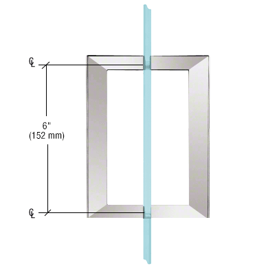 shower glass edmonton - frameless glass handle - Square - SQ6x6CH - Chrome - CRL